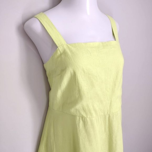 New York & Company Citron Linen Blend Dress Size Large NWT - Picture 3 of 9